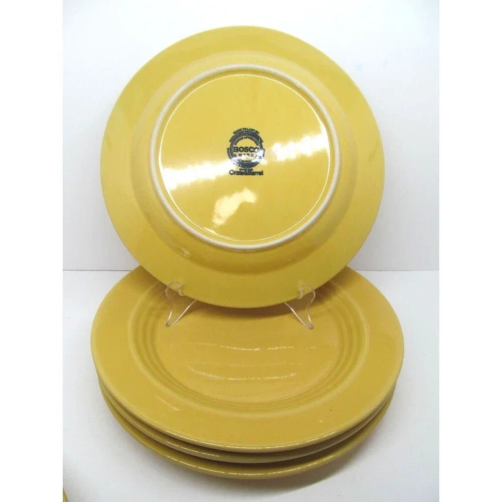 Crate & Barrel BoscoWare 4 Yellow Behive Embossed Rings 11
